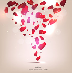 Beautiful vector background with hearts. Valentine's day