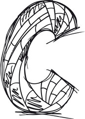 Abstract hand drawn letter