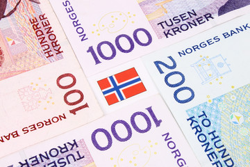 Norwegian Bank Notes &  Flag