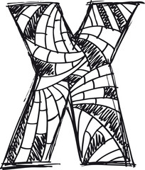 Abstract hand drawn letter