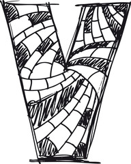 Abstract hand drawn letter