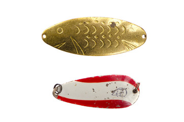 isolated two retro spoon-baits