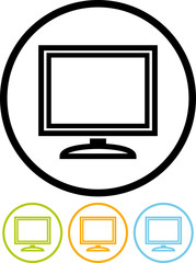 Flat screen monitor TV - Vector icon