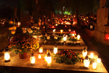 Cemetery at night