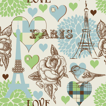Paris seamless pattern