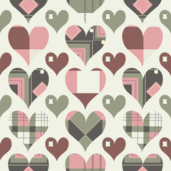 Retro hearts seamless pattern