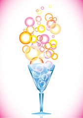 Cocktail with bubbles