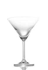 empty martini glass isolated on white