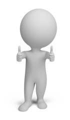 3d small people - double thumbs up