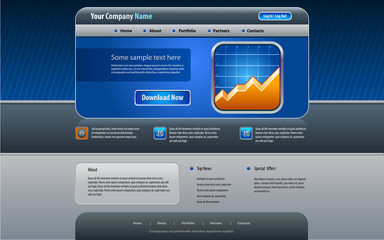 Web site design template, vector. (Real size)