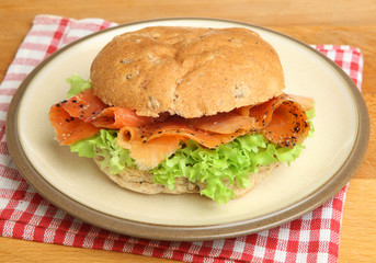 Smoked Salmon Roll Sandwich