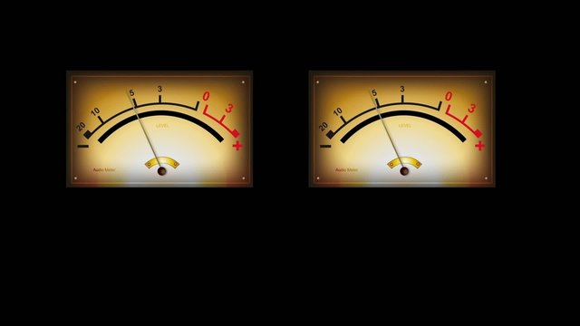 Analog stereo audio meters high quality