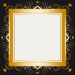 Square gold retro frame