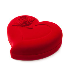 Red heart-shaped fancy box