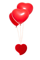 Fancy box with a red heart-shaped balloon