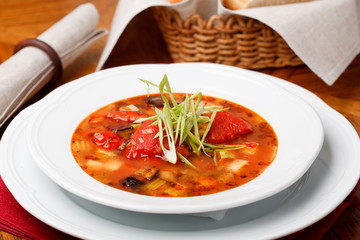 Italian soup served with bread