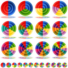 Obraz premium Pie Chart Target Icon Set
