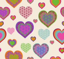 Vector illustration of a seamless heart pattern. Valentine's Day