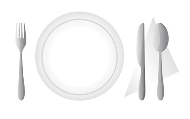 cutlery and dish