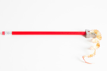 Pencil and pencil sharpener.