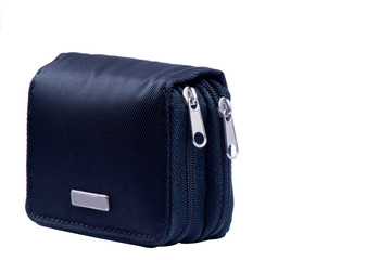 Naklejka premium Black purse with zippers