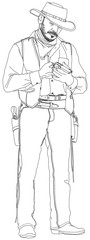 Сowboy with a revolver. series of Wild West.