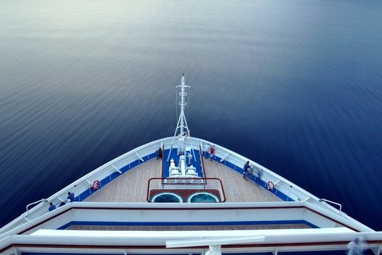 Forward deck of a cruise ship