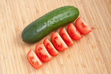 Cucumber and tomato