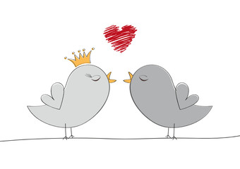 Verliebtes Vogel-Pärchen