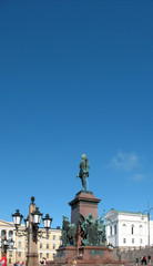 Fototapeta na wymiar Monument to Alexander II in Helsinki Senate Square