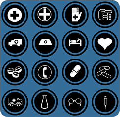 Fototapeta premium blue signs. Medical icons set.