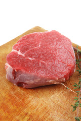 red fresh fillet chops : raw beef fillet