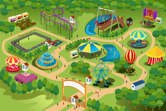 Amusement park map