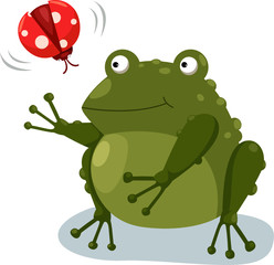 Frog with ladybug