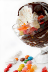chocolate ice cream with candied fruit