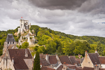 The castle and village of Lavardin in France