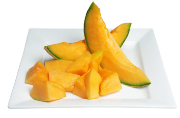 melon on plate