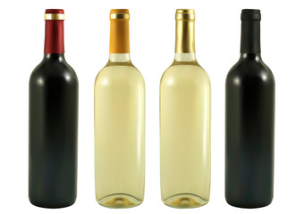 four wine bottles