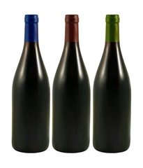 three  wine bottles