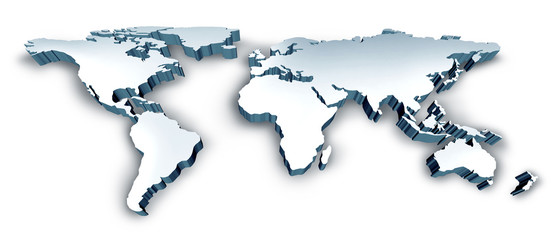 Dimensional 3D Wold Map © freshidea