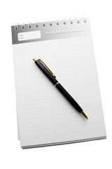 Pen on a Diary with striped paper