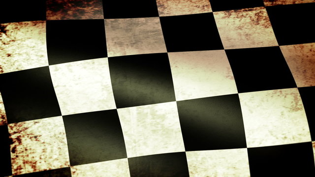 Checkered Flag Waving, grunge look