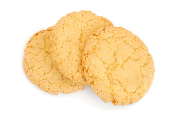 Three cookies isolated on white background