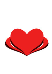 red heart on a white vector illustration