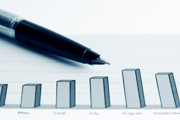 Fountain pen and business graphs