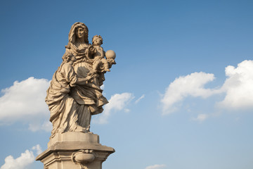 Fototapeta na wymiar Prague - statue hl. Anne from Charles bridge