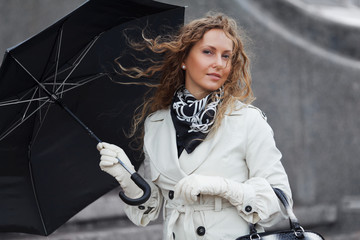 Woman in the wind