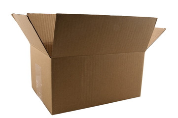 Open and empty cardboard box