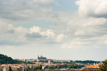 View of the Prague Castle and the river Vltava