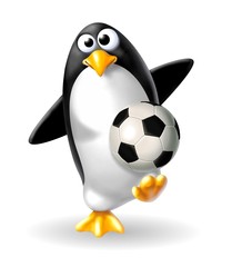 Naklejka premium pinguino calciatore